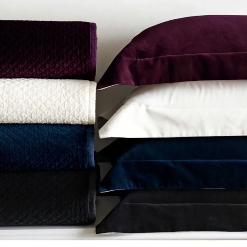 Williams Sonoma Velvet Pillow Shams King & Euro Home‎ Classic Cotton Linen
